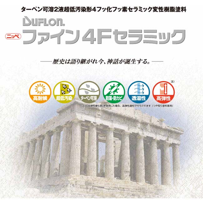日本ペイント ファイン4Fセラミック　艶有　ND色（標準色）　15Kg　セット - 1